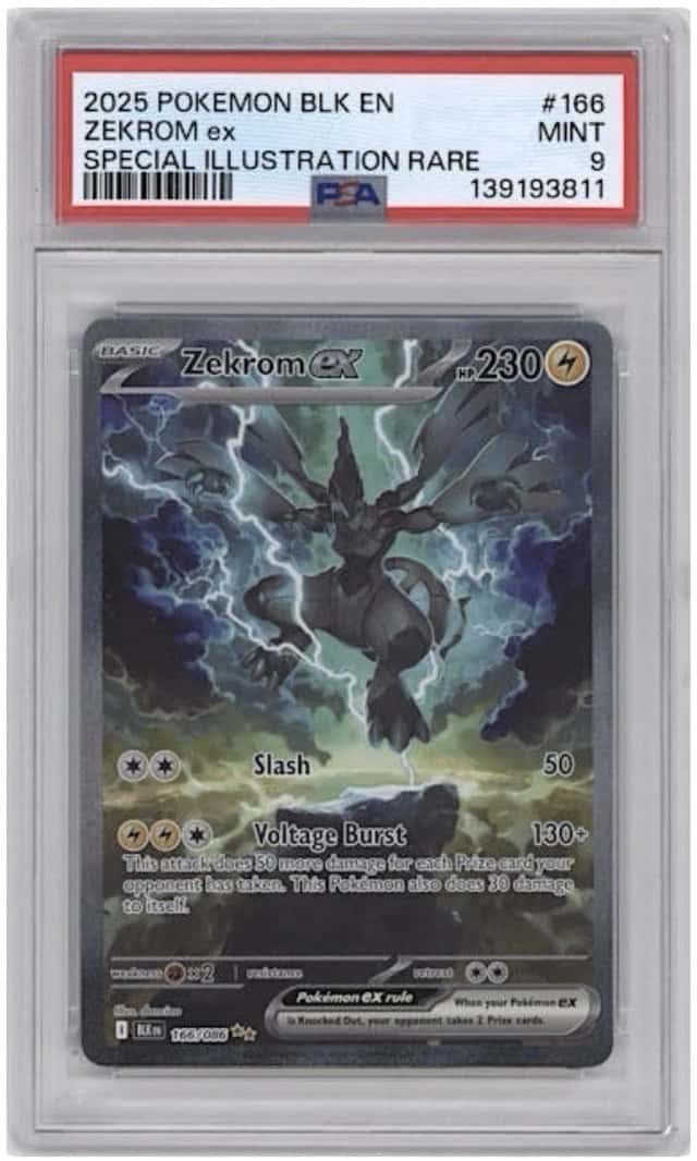 Pokémon TCG Zekrom EX Black Bolt Special Illustration Rare Card #166/086   PSA 9