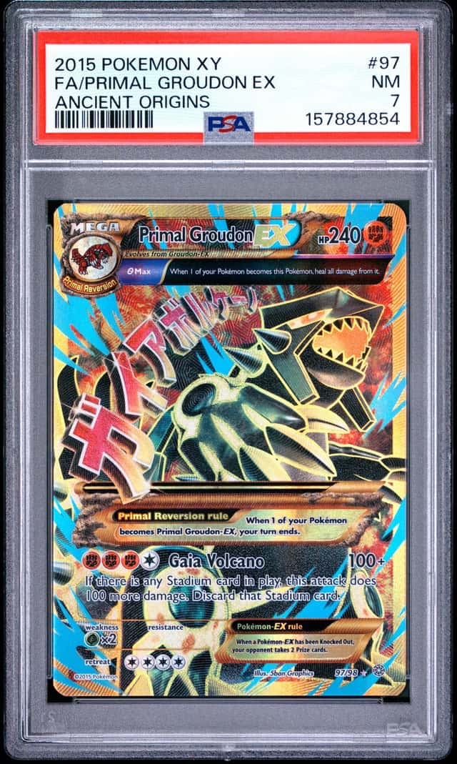 Pokemon Primal Groudon EX 97/98 PSA 7 2015 XY Ancient Origins Full Art Holo