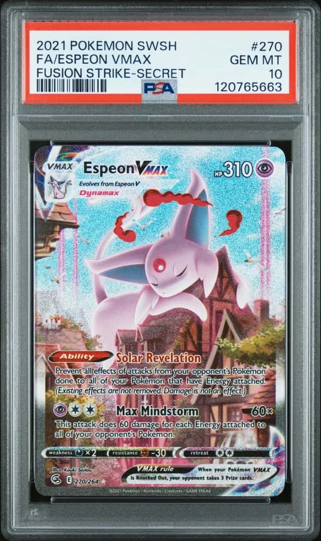 Pokemon Espeon Vmax Fusion Strike 270/264 Secret Rare Full Alt Art PSA 10