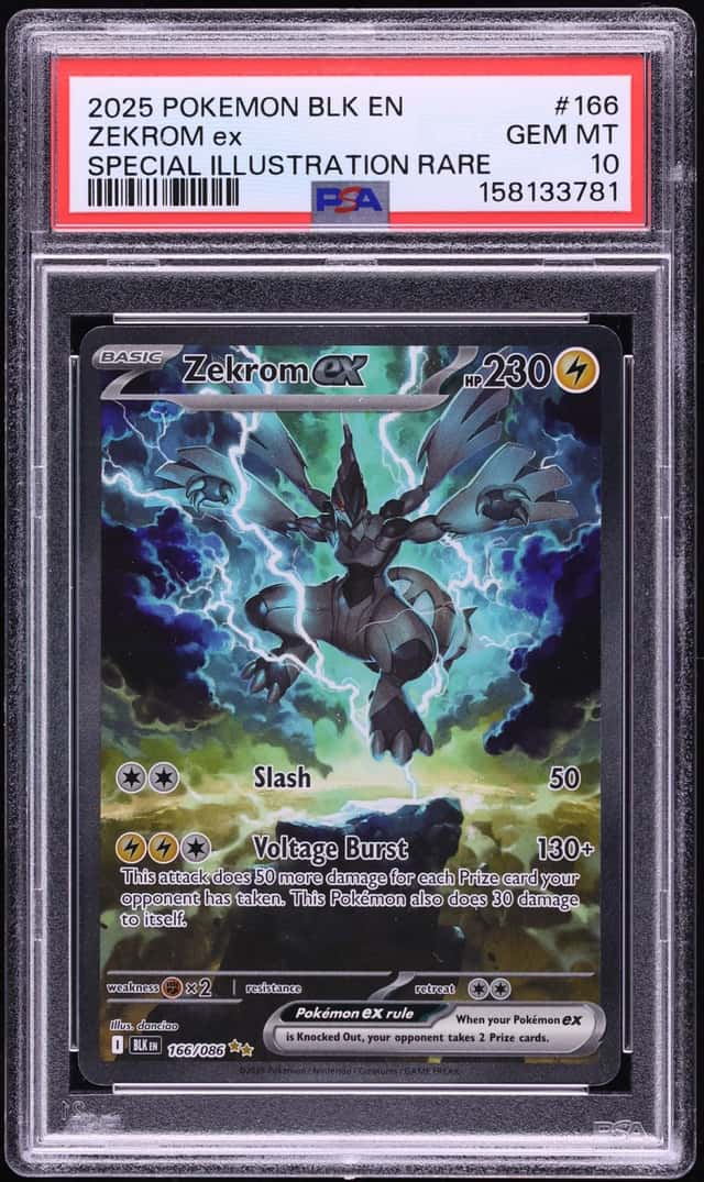 2025 Pokemon Scarlet & Violet Black Bolt SIR Zekrom ex #166 PSA 10 GEM MINT