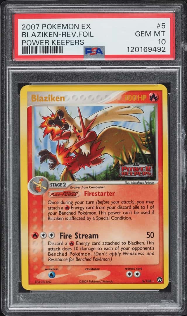 2007 Pokemon EX Power Keepers Reverse Holo Blaziken #5 PSA 10 GEM MINT
