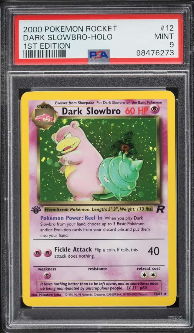 2000 Pokemon Team Rocket 1st Edition Holo Dark Slowbro #12 PSA 9 MINT
