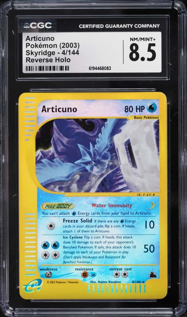 2003 Pokemon Skyridge Reverse Holo Articuno #4 CGC 8.5 NM-MT+
