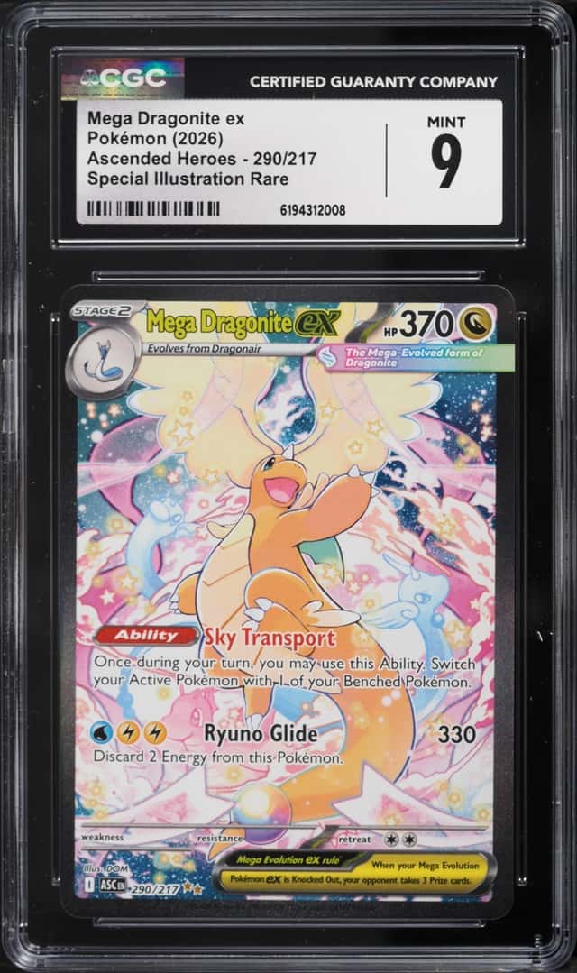 2026 Pokemon Mega Evolution Ascended Heroes SIR Mega Dragonite ex #290 CGC 9 MINT