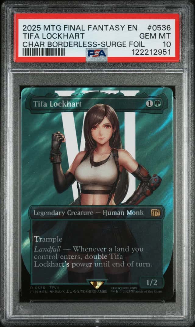 Magic Mtg Tifa Lockhart FIN 0536 Character Borderless Surge Foil PSA 10 Gem Mint