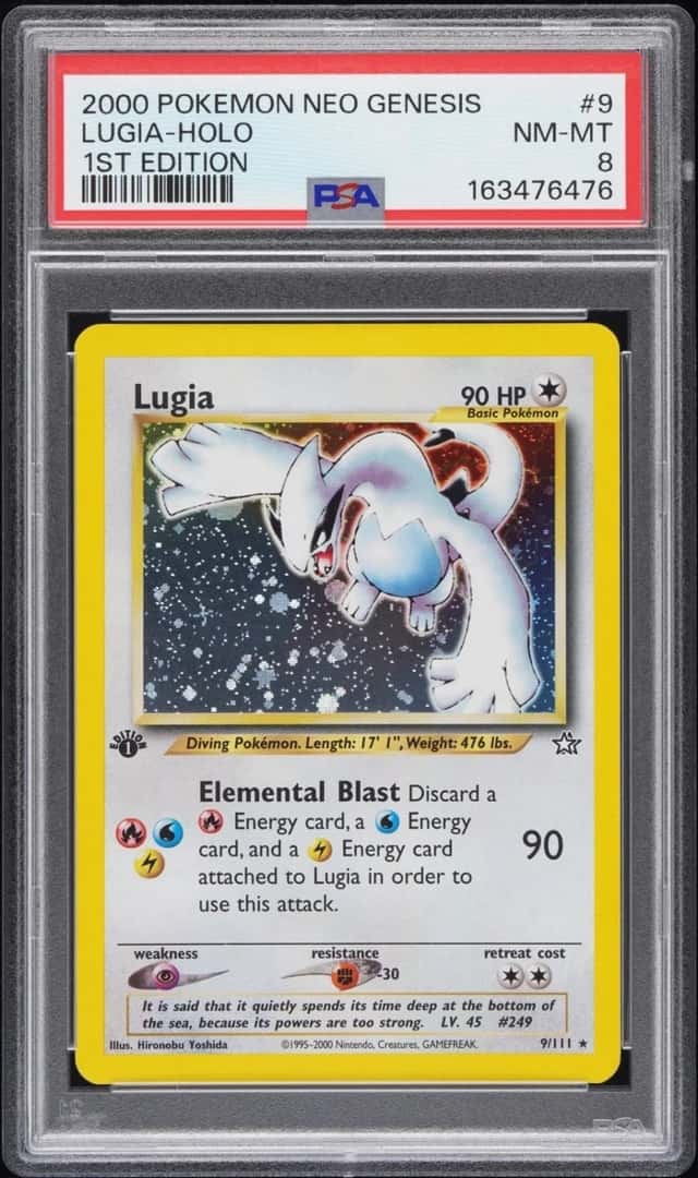 2000 POKEMON NEO GENESIS LUGIA 9/111 NEO GENESIS 1ST EDITION HOLO PSA 8 CENTERED