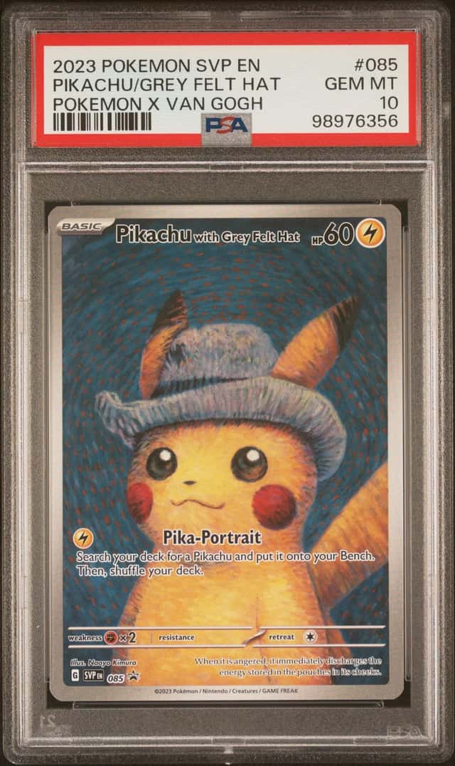2023 Pokemon SVP EN Pokemon X Van Gogh #085 Pikachu with Grey Felt Hat PSA 10