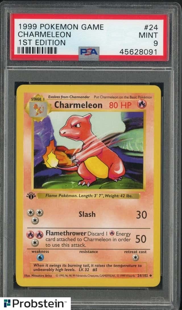 1999 Pokemon Game 1st Edition Shadowless #24 Charmeleon PSA 9 MINT