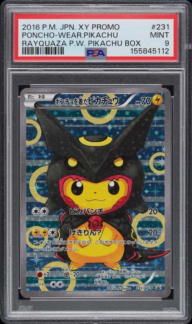 2016 Pokemon XY Promo PONCHO WEARING PIKACHU Rayquaza #231/XY-P Japanese PSA 9