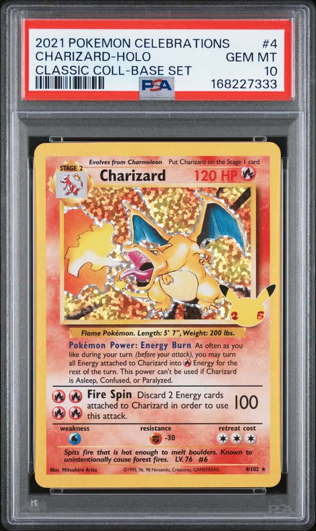 Pokemon 2021 Charizard 4/102 Holo Celebrations Classics Base Set GEM MINT PSA 10