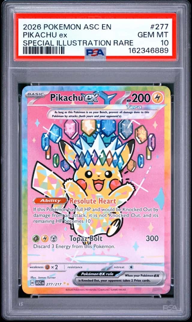 2026 POKEMON ASC EN-ASCENDED HEROES SPECIAL ILLUSTRATION RARE PIKACHU EX PSA 10