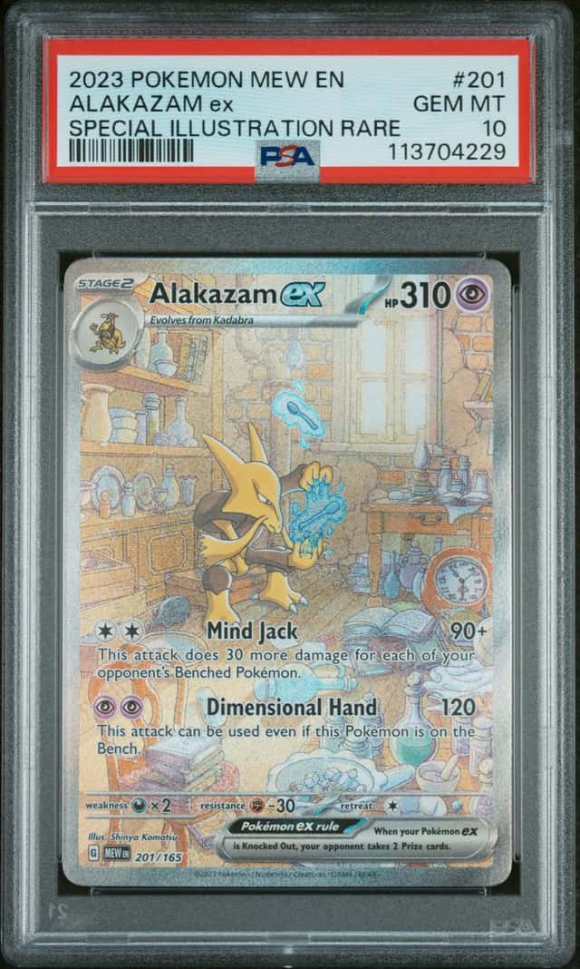 ALAKAZAM EX PSA 10 2023 POKEMON SV 151 #201/165 SPECIAL ILLUSTRATION RARE 4229