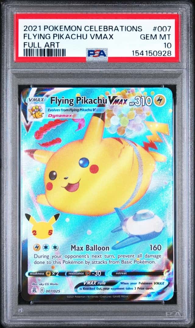 Pokemon Flying Pikachu Vmax Celebrations FA DAMAGED SLAB 007 PSA 10