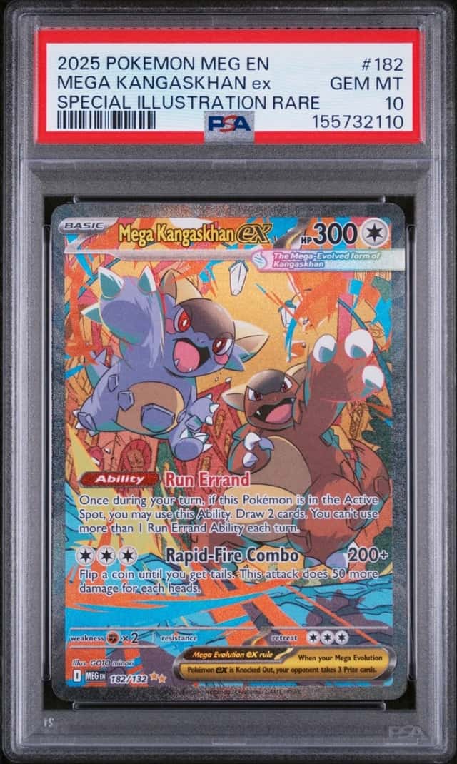 2025 POKEMON MEG EN-SPECIAL ILLUSTRATION RARE #182 MEGA KANGASKHAN EX PSA 10