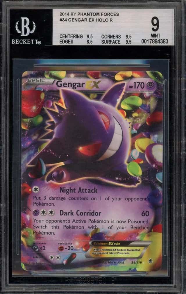 Pokemon Gengar EX Holo XY Phantom Forces 34 BGS 9 Mint