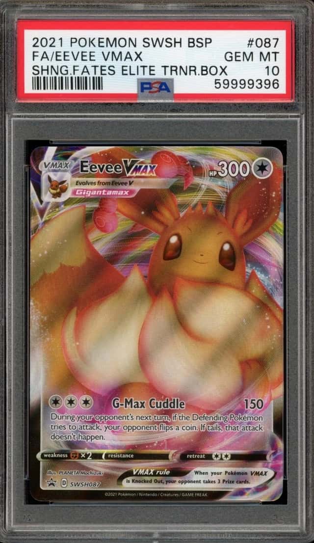 Pokemon Eevee Vmax Swsh Black Star Promo 087/072 Shining Fates ETB PSA 10