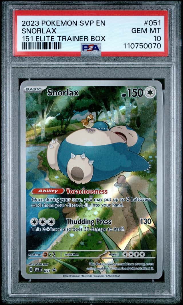 2023 POKEMON SVP EN-SV BLACK STAR PROMO 151 ELITE TRAINER BOX SNORLAX PSA 10
