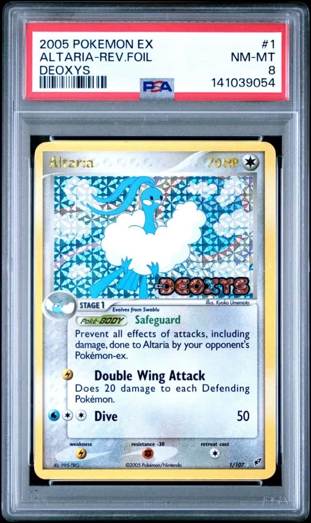 2005 POKEMON EX DEOXYS #1 ALTARIA-REVERSE FOIL PSA 8