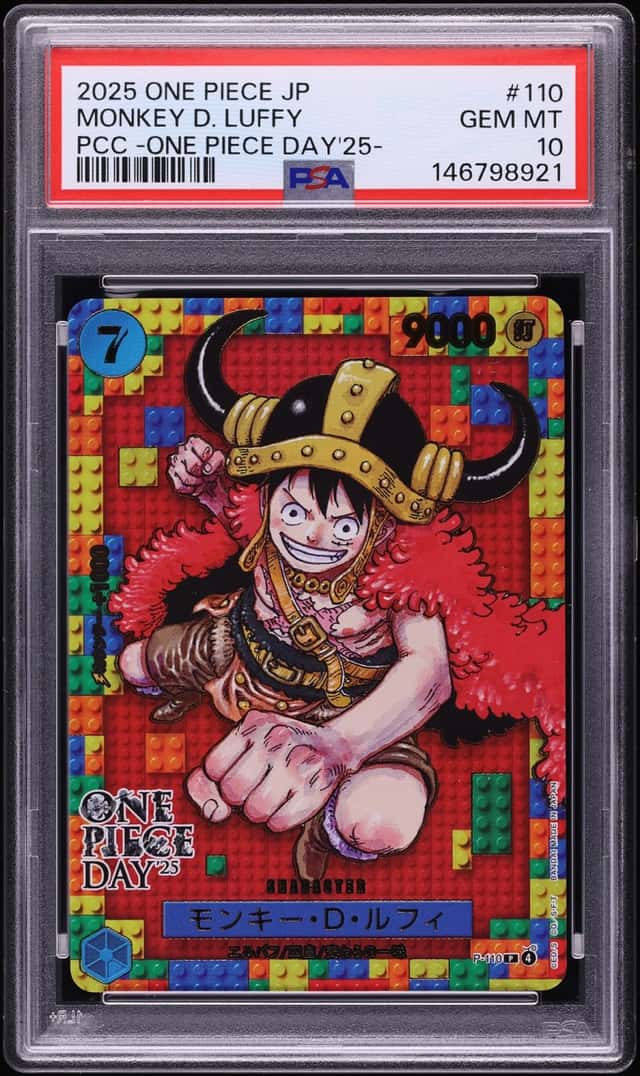 2025 One Piece Japanese Premium Card Collection Day Monkey D. Luffy #P-110 PSA 10 GEM MINT