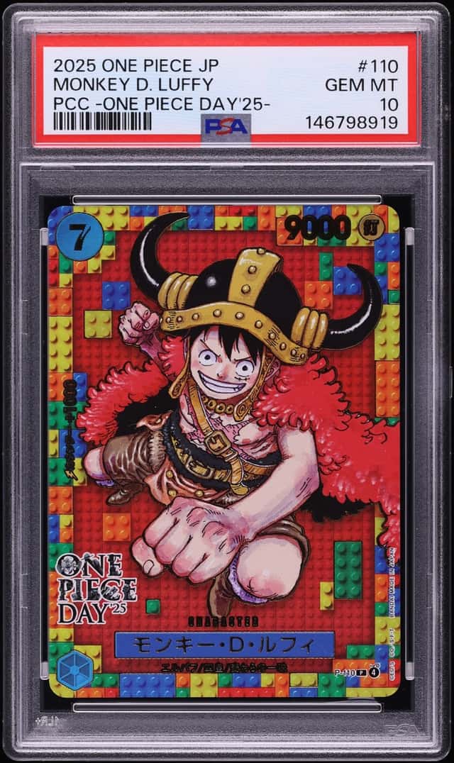 2025 One Piece Japanese Premium Card Collection Day Monkey D. Luffy #P-110 PSA 10 GEM MINT