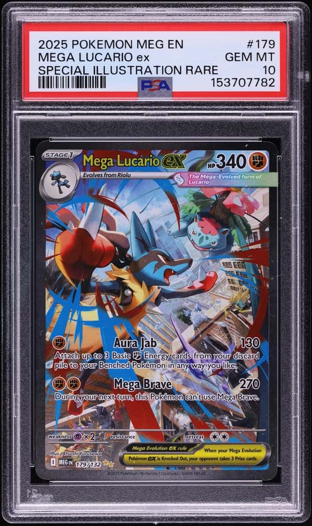 2025 Pokemon Mega Evolution SIR Mega Lucario Ex #179 PSA 10 GEM MINT