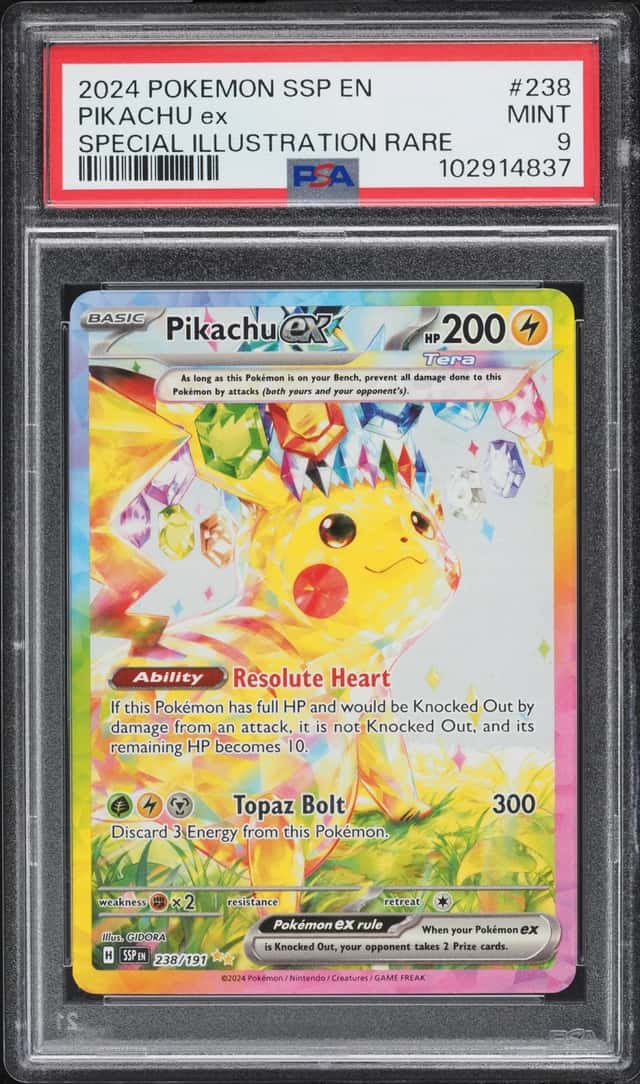 2024 Pokemon Scarlet & Violet Surging Sparks SIR Pikachu Ex #238 PSA 9 MINT
