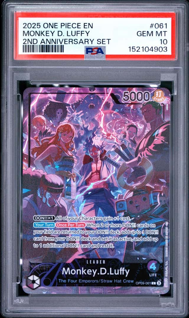 2025 One Piece 2nd Anniversary Set Monkey D. Luffy #OP09-061 PSA 10 GEM MINT