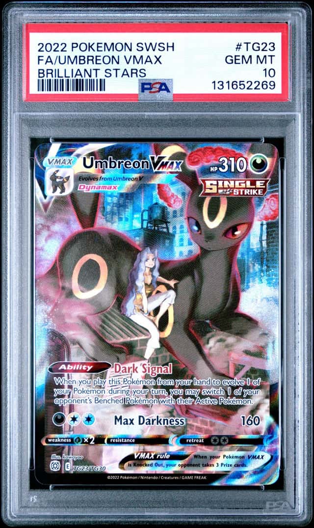 2022 Pokemon Sword & Shield Brilliant Stars CHR Umbreon VMAX #TG23 PSA 10 GEM MINT