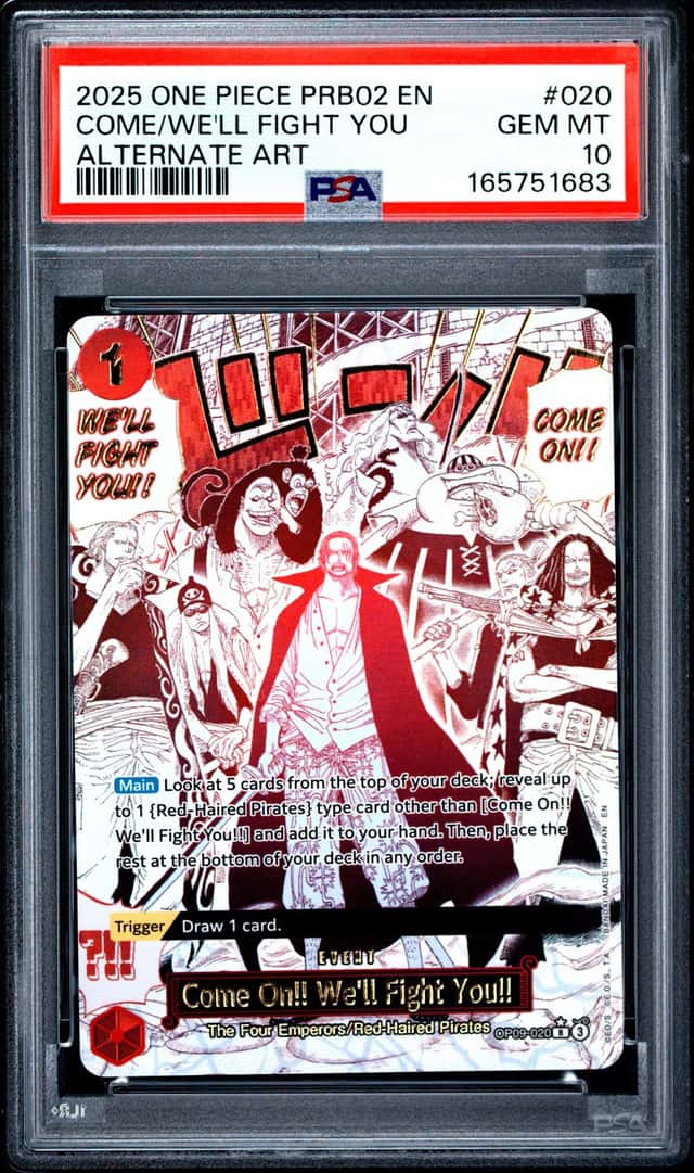 2025 ONE PIECE PRB02 ALTERNATE ART #020 COME ON!! WE'LL FIGHT YOU!! PSA 10