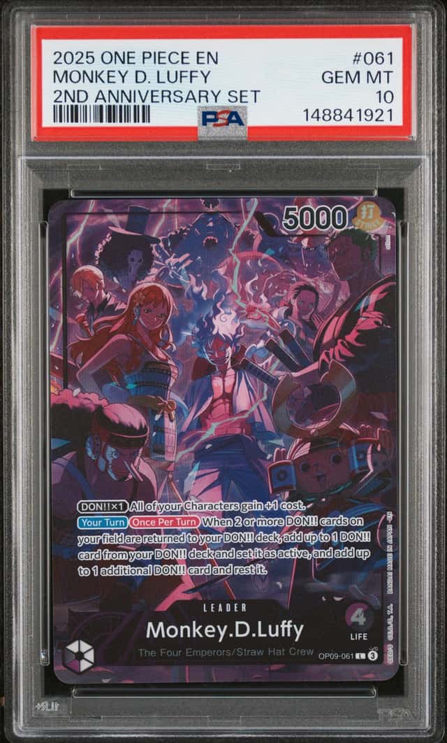2025 One Piece Emperors in the New World Monkey D. Luffy Leader #OP09-061 PSA 10