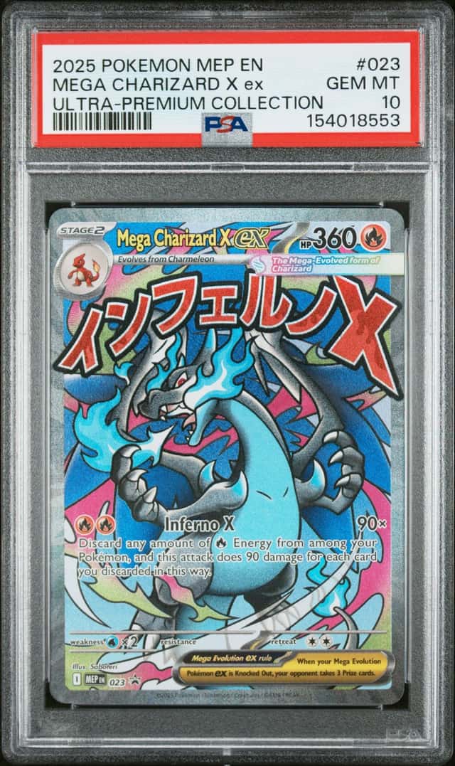2025 MEGA CHARIZARD X EX 023 ULTRA-PREMIUM COLLECTION POKEMON PSA 10