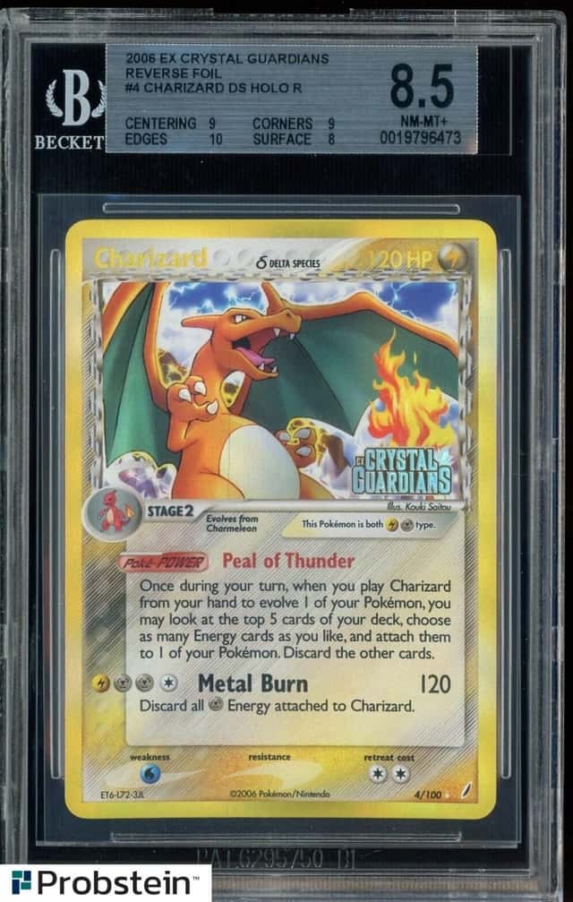 2006 Pokemon EX Crystal Guardians Charizard Reverse Holo #4 BGS 8.5 NM-MT+