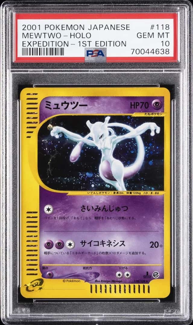 2001 POKEMON JAPANESE EXPEDITION 1ST EDITION #118 MEWTWO-HOLO PSA 10