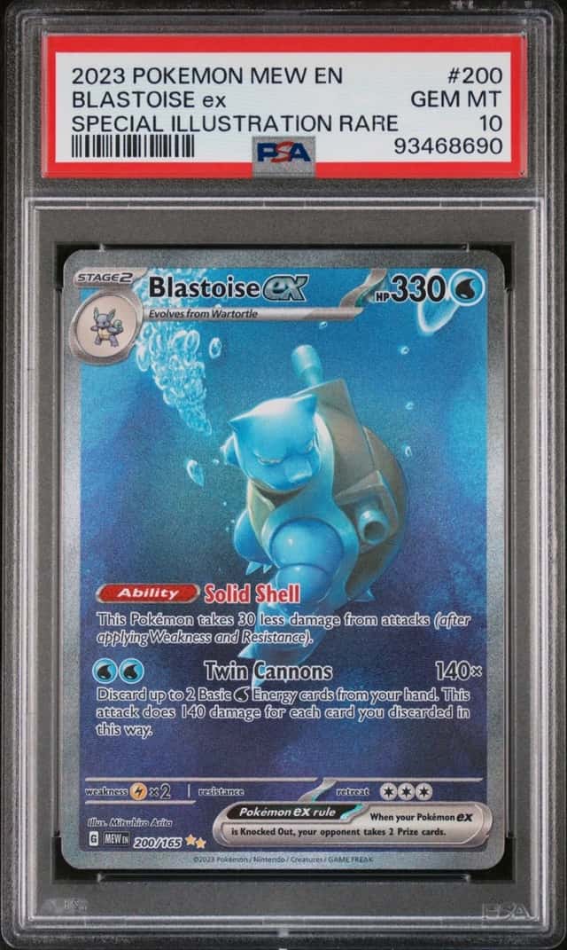 Pokemon Blastoise ex 151 200/165 Special Illustration Rare PSA 10 Gem Mint