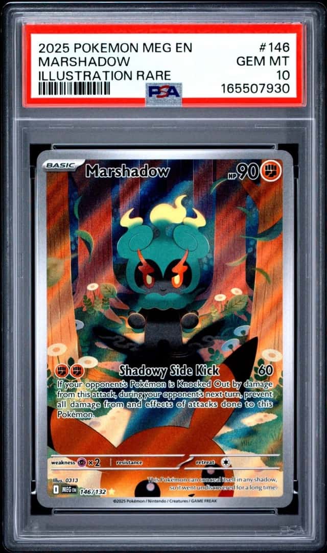 Pokemon 2025 Marshadow 146/132 Illustration Rare Mega Evolution GEM MINT PSA 10