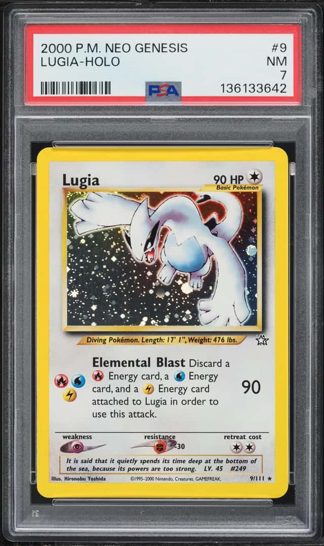 2000 Pokemon Neo Genesis Holo Lugia #9 PSA 7 NRMT