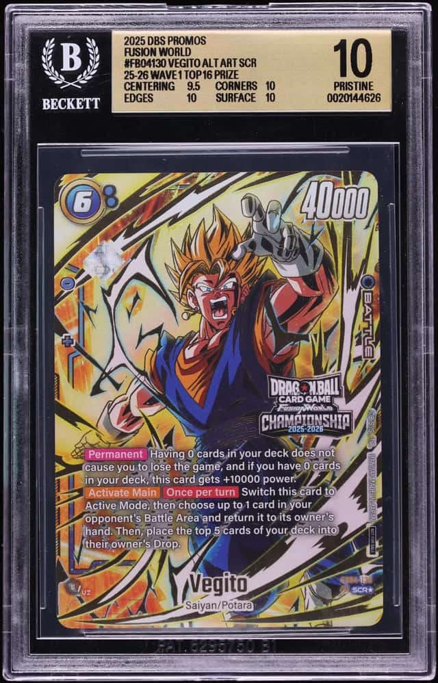 2025 Dragon Ball S Fusion World Promo Top 16 Prize Alt Art Vegito SCR #FB04-130 BGS 10 PRISTINE