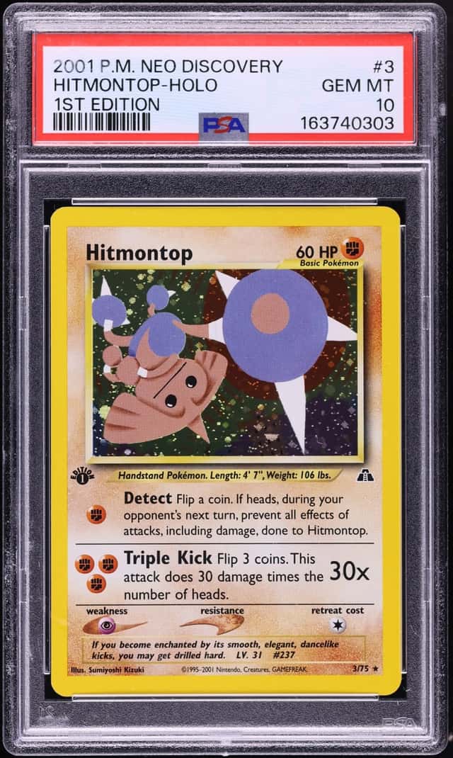 2001 Pokemon Neo Discovery 1st Edition Holo Hitmontop #3 PSA 10 GEM MINT