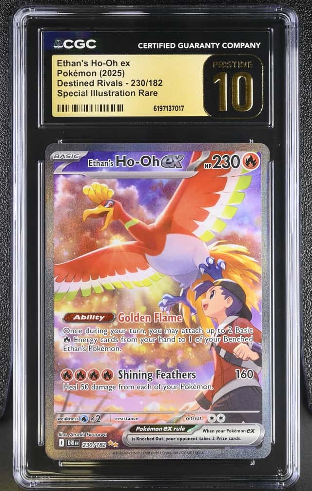 2025 Pokemon Scarlet & Violet Destined Rivals SIR Ethan's Ho-Oh ex #230 CGC 10 PRISTINE