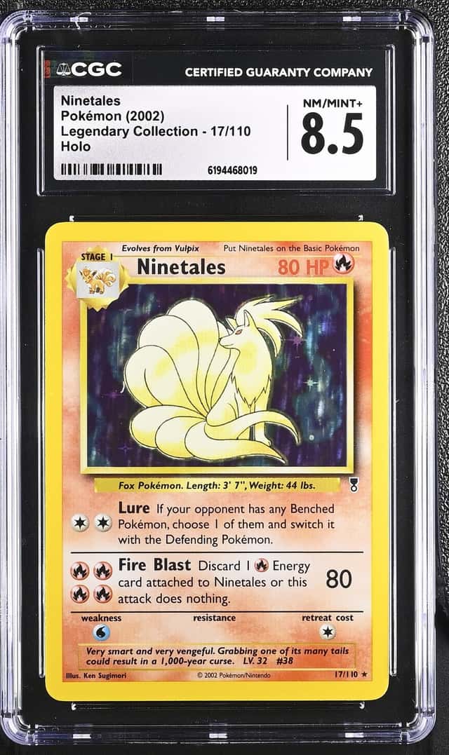 2002 Pokemon Legendary Collection Holo Ninetales #17 CGC 8.5 NM-MT+