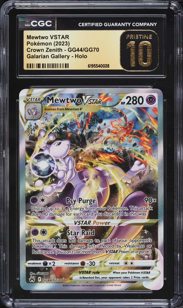 2023 Pokemon Sword & Shield Crown Zenith Full Art Mewtwo VSTAR #GG44 CGC 10 PRISTINE