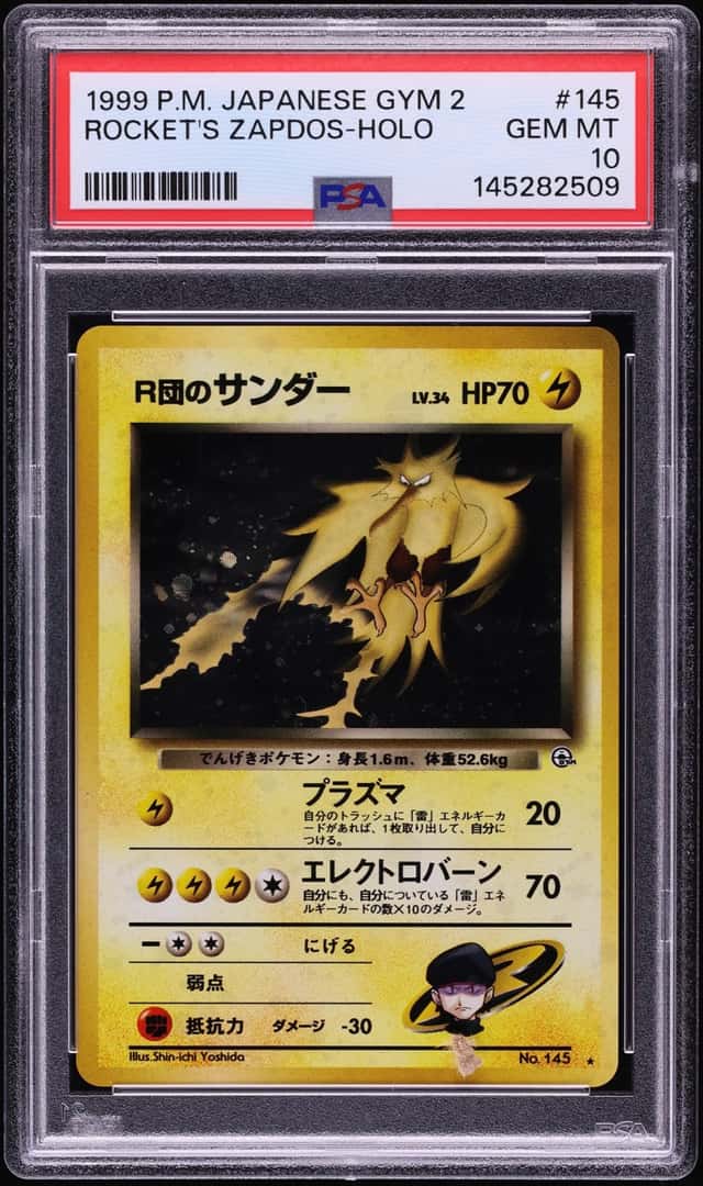 1999 Pokemon Japanese Gym 2 Holo Rocket's Zapdos #145 PSA 10 GEM MINT