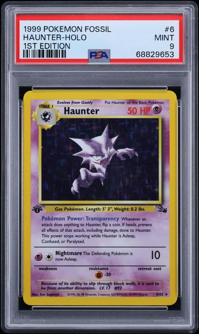 1999 Pokemon Fossil 1st Edition Holo Haunter #6 PSA 9 MINT