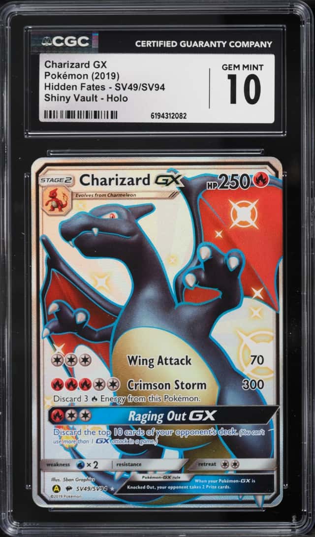 2019 Pokemon Sun & Moon Hidden Fates Shiny Vault Full Art Charizard GX #SV49 CGC 10 GEM MINT