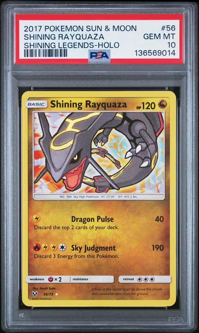 2017 Pokemon Sun & Moon Shining Legends Holo Shining Rayquaza #56 PSA 10 GEM MINT