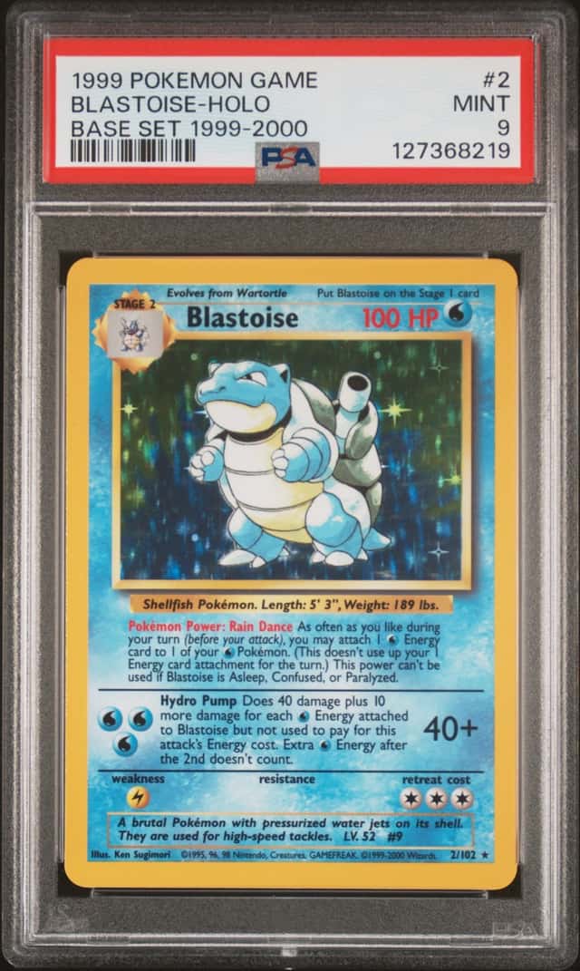 1999 Pokemon Game Base Set #2 Blastoise Holo PSA 9 MINT