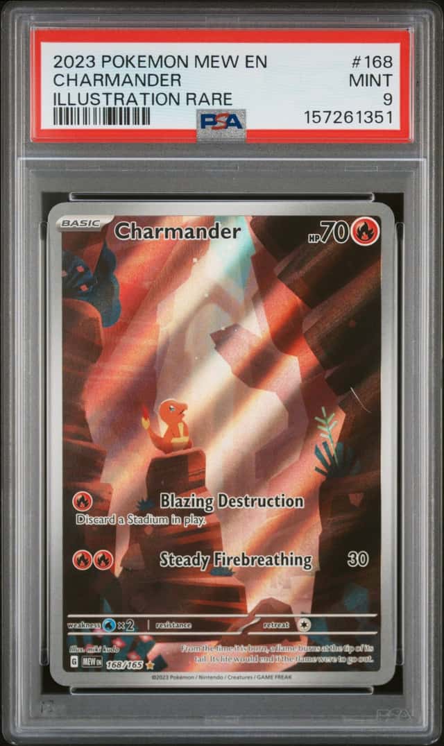 Pokemon TCG Charmander 168/165 SV 151 Illustration Rare Holo EN 2023 PSA 9