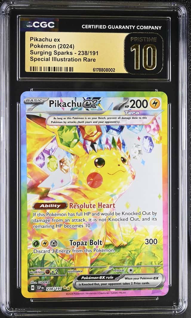 2024 Pokemon SSP EN #238 Pikachu Ex Special Illustration Rare CGC 10 PRISTINE