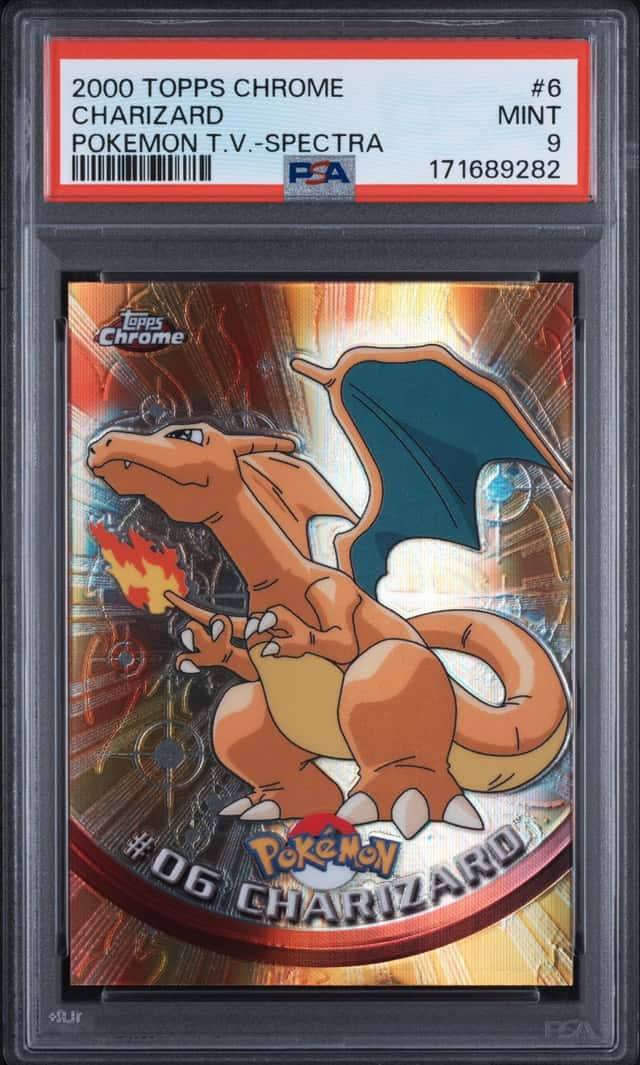 2000 Topps Chrome Pokemon TV Spectra #6 Charizard PSA 9 MINT