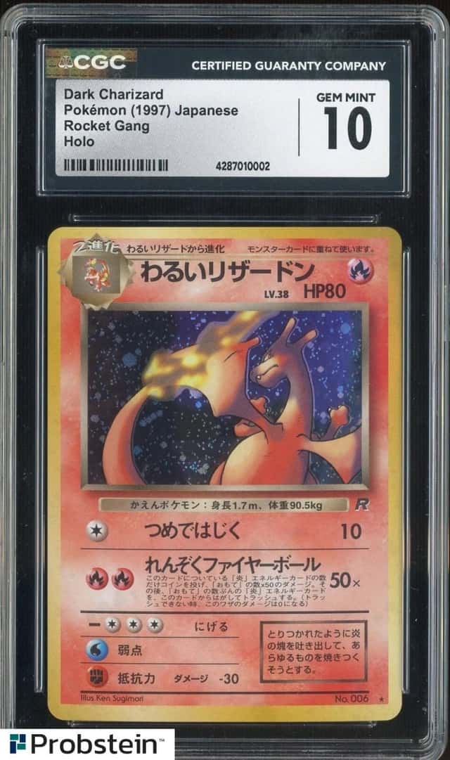 1997 Pokemon Japanese Rocket Gang #006 Dark Charizard Holo CGC 10 GEM MINT